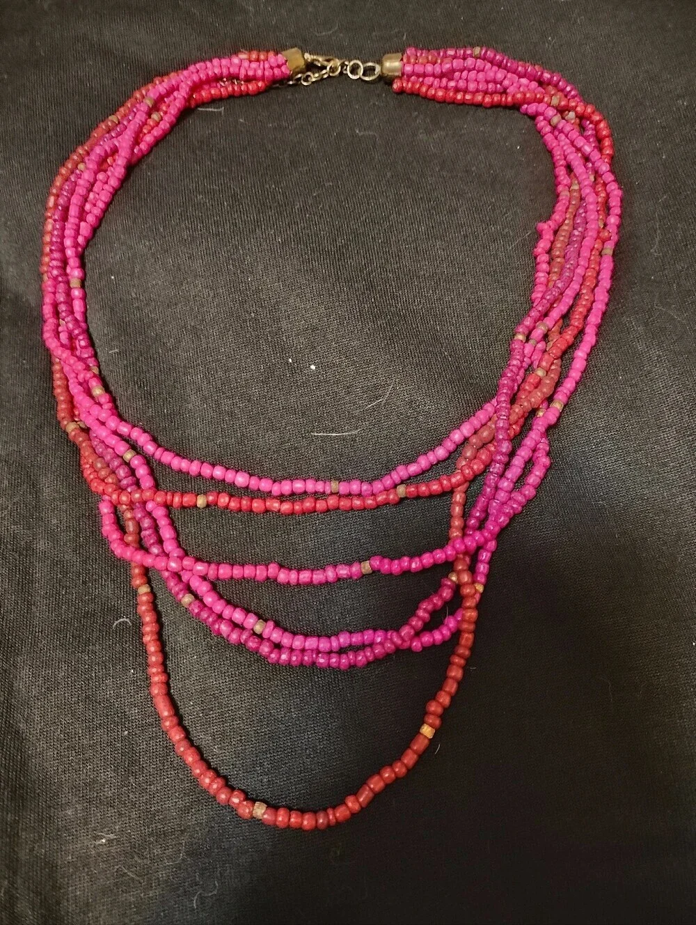 Set Of Four- Vintage Beaded Purple Necklace Lot